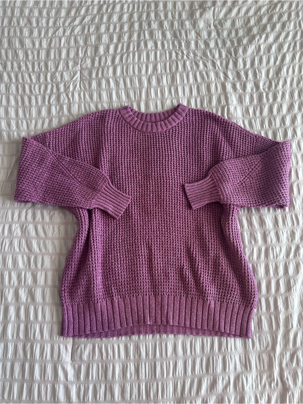 American Eagle Purple Chunky Knit Oversized Sweater (M)